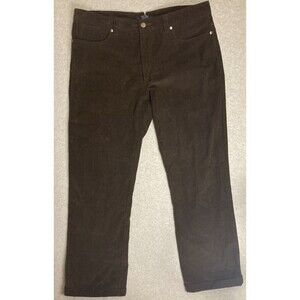 blue saks fifth avenue M Sz 36/34 Corduroy Chocolate Brown Cuffed Trouser Pant
